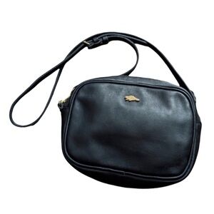 Roots | Black Leather Adjustable Crossbody Minimalist Purse